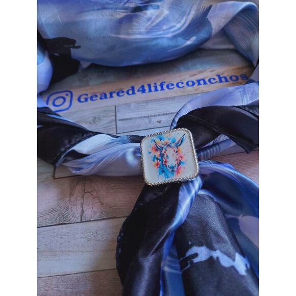 Mule art conchos leather working, leather conchos for tack, mule tack concho set - Picture 6 of 6